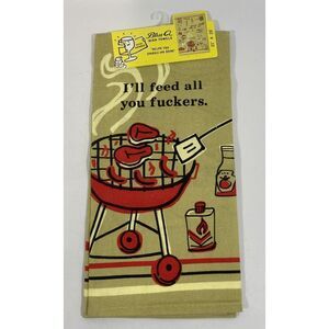 Blue Q Dish Towel Funny Gift Birthday Christmas “I’ll Feed You” Mod Retro Style